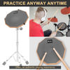 Picture of Deekec Practice Pad 8 Inches, Silent Practice Drum Pad 2-Sided With Drum Sticks (Grey)
