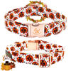 Picture of Elegant little tail Thanksgiving Dog Collar, Turkey Print Pet Collar Dog Durable Cute Dog Collars Winter Holiday Male or Female Pet Gift Adjustable Dog Collar for Small Puppy