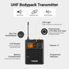 Picture of TONOR UHF Wireless Microphone System with Headset Mic/Lavalier Lapel Mic, Bodypack Transmitter, Rechargeable Receiver, 15 Channels 200ft Range 1/4" Output for Recording Live Performance PA Speaker