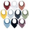 Picture of Diaper Squad Earthy Solid 10-Pack Baby Drool Bandana Bibs for Boys, Girls, Unisex - Soft Organic Cotton and Fleece, Plain Colors