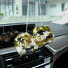 Picture of YGMONER Couple 2.75” Fuzzy Dice with Leather Dots Retro Car Mirror Hanging Accessories for Car Decoration (Camo)