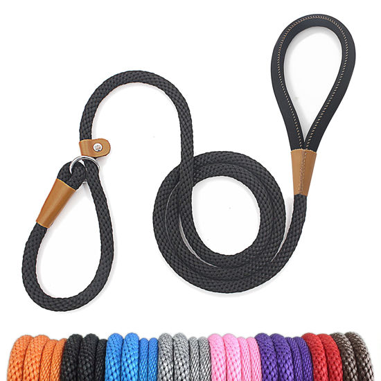 Picture of lynxking Dog Leash Slip Lead 5 6 8 FT Dog Training Leash Strong Heavy Duty Braided No Pull Training Lead Leashes for Small Medium Large Dogs