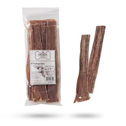 Picture of GigaBite 12 Inch Beef Esophagus Dog Treat Strips by Best Pet Supplies - Pack of 10, TES-12-10