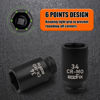 Picture of EGOFIX 1/2" Drive Deep Impact Socket, 34mm Metric Socket, Axle Nut Socket CR-MO 6 Point for Easy Removal of Axle Shaft Nuts