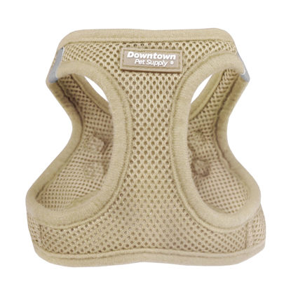 Picture of Downtown Pet Supply Step in Dog Harness for Small Dogs No Pull, Large, Khaki - Adjustable Harness with Padded Mesh Fabric and Reflective Trim - Buckle Strap Harness for Dogs