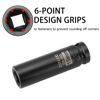 Picture of ZOYAKKI 1/2" Drive x 15 mm Deep 6 PT Impact Socket, CR-MO, 1/2-inch Drive 6 Point Axle Nut Socket for Easy Removal of Axle Shaft Nuts (15MM)
