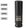 Picture of ZOYAKKI 1/2" Drive x 15 mm Deep 6 PT Impact Socket, CR-MO, 1/2-inch Drive 6 Point Axle Nut Socket for Easy Removal of Axle Shaft Nuts (15MM)