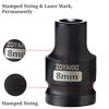 Picture of ZOYAKKI Shallow Impact Socket, SAE, 1/2 Inch Drive, 6 Point, Metric x 8 mm