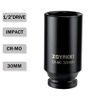 Picture of ZOYAKKI 1/2" Drive x 30 mm Deep 6 PT Impact Socket, CR-MO, 1/2-inch Drive 6 Point Axle Nut Socket for Easy Removal of Axle Shaft Nuts (30MM)