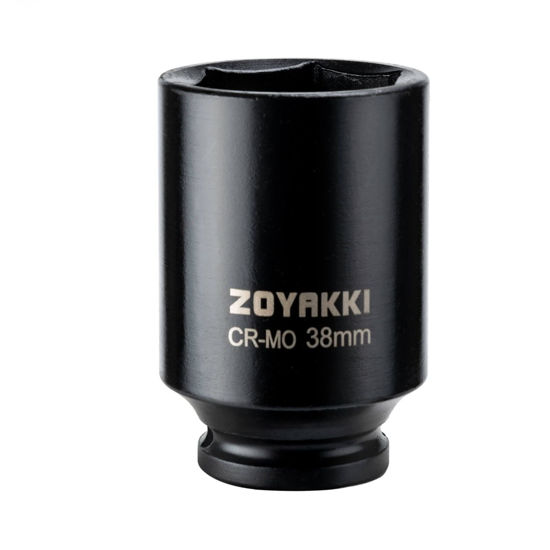 Picture of ZOYAKKI 1/2" Drive x 38 mm Deep 6 PT Impact Socket, CR-MO, 1/2-inch Drive 6 Point Axle Nut Socket for Easy Removal of Axle Shaft Nuts (38MM)