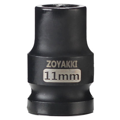 Picture of ZOYAKKI Shallow Impact Socket, SAE, 1/2 Inch Drive, 6 Point, Metric x 11 mm