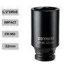 Picture of ZOYAKKI 1/2" Drive x 32 mm Deep 6 PT Impact Socket, CR-MO, 1/2-inch Drive 6 Point Axle Nut Socket for Easy Removal of Axle Shaft Nuts (32MM)