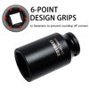 Picture of ZOYAKKI 1/2" Drive x 34 mm Deep 6 PT Impact Socket, CR-MO, 1/2-inch Drive 6 Point Axle Nut Socket for Easy Removal of Axle Shaft Nuts (34MM)