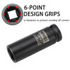 Picture of ZOYAKKI 1/2" Drive x 19 mm Deep 6 PT Impact Socket, CR-MO, 1/2-inch Drive 6 Point Axle Nut Socket for Easy Removal of Axle Shaft Nuts (19MM)