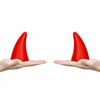 Picture of FOLCONROAD Car Auto Truck Elasticity 3D Devil Horns Sticker Bumper Decor Anti Collision [RED] 2Pcs/Set[US Warehouse] Halloween Christmas Gift (Red)