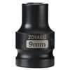 Picture of ZOYAKKI Shallow Impact Socket, SAE, 1/2 Inch Drive, 6 Point, Metric x 9 mm