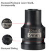 Picture of ZOYAKKI Shallow Impact Socket, SAE, 1/2 Inch Drive, 6 Point, Metric x 9 mm