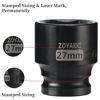 Picture of ZOYAKKI Shallow Impact Socket, SAE, 1/2 Inch Drive, 6 Point, Metric x 27 mm