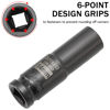 Picture of ZOYAKKI 1/2" Drive x 14 mm Deep 6 PT Impact Socket, CR-MO, 1/2-inch Drive 6 Point Axle Nut Socket for Easy Removal of Axle Shaft Nuts (14MM)