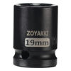 Picture of ZOYAKKI Shallow Impact Socket, SAE, 1/2 Inch Drive, 6 Point, Metric x 19 mm