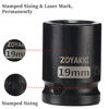 Picture of ZOYAKKI Shallow Impact Socket, SAE, 1/2 Inch Drive, 6 Point, Metric x 19 mm