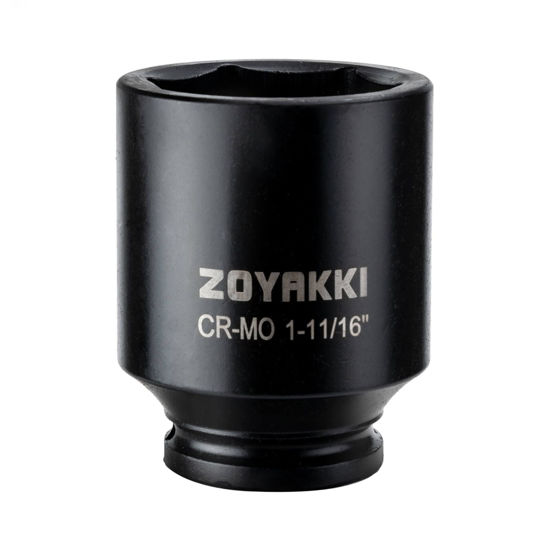 Picture of ZOYAKKI 6-Point 1/2-Inch Drive Deep Impact Socket- 1-11/16" (SAE), CR-MO, 1/2-inch Drive 6 Point Axle Nut Socket for Easy Removal of Axle Shaft Nuts (1-11/16")