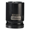 Picture of ZOYAKKI Shallow Impact Socket, SAE, 1/2 Inch Drive, 6 Point, Metric x 18 mm
