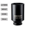 Picture of ZOYAKKI 1/2" Drive x 36 mm Deep 6 PT Impact Socket, CR-MO, 1/2-inch Drive 6 Point Axle Nut Socket for Easy Removal of Axle Shaft Nuts (36MM)