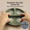 Picture of KeaBabies Suction Plates with Lids for Baby - 3-Pack 100% Silicone Suction Plates for Baby, Kids,Toddler Plates,Divided Baby Plates with Suction,Lids, BPA-Free, Microwave, Dishwasher Safe (Slate)