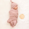 Picture of Konssy Baby Girl Newborn Receiving Blanket with Matching Headband and Beanie Set Baby Swaddle Nursery Swaddle Wrap