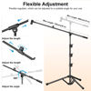 Picture of ZOMON Microphone Stand, Tripod Boom Arm Floor Mic Stand Height Adjustable Heavy Duty with Carrying Bag 2 Mic Clips 3/8" to 5/8" Adapter for Singing Podcast for Blue Yeti Shure SM58 SM48 Samson Q2U