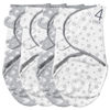 Picture of Biloban Baby Swaddles 0-3 Months for Boy Girls, Baby Swaddle, Newborn Swaddle, Cotton Swaddle Blanket, Newborn Essentials, Lovely Grey Print, 4 Pack