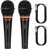 Picture of HOTEC Premium Wired Vocal Dynamic Handheld Microphones - Includes 19ft Detachable XLR Cable and ON/Off Switch - 2 Pack, Metal Black