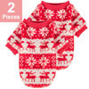 Picture of JAMPAYANG Dog Sweater, 3 Pack Dog Sweaters for Small Dogs or Cats, Girl or Boy, Warm Dog Clothes Shirt Coat for Winter Christmas (Christmas Red, White, Small)