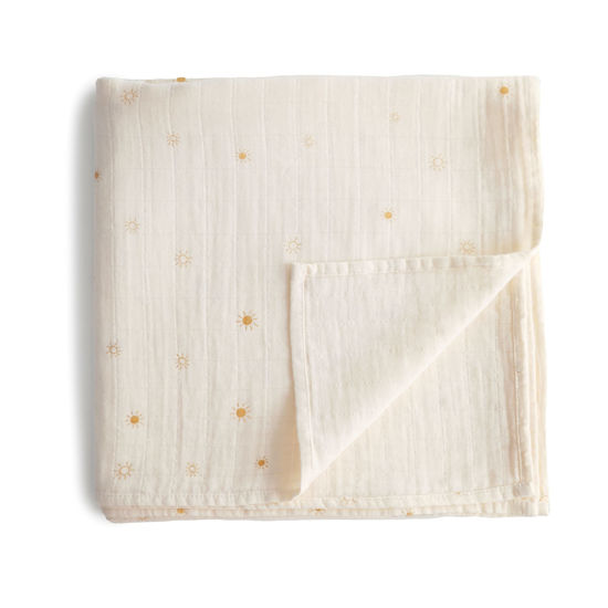 Picture of mushie Muslin Baby Swaddle Blanket | 100% Organic Cotton (Sun)