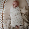 Picture of mushie Muslin Baby Swaddle Blanket | 100% Organic Cotton (Pink Flowers)