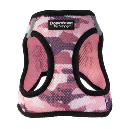 Picture of Downtown Pet Supply Step in Dog Harness No Pull, X-Large, Camo Pink - Adjustable Harness with Padded Mesh Fabric and Reflective Trim - Buckle Strap Harness for Dogs
