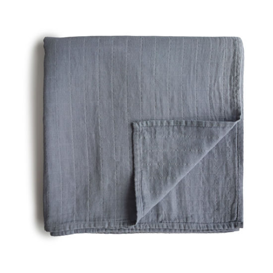Picture of mushie Muslin Baby Swaddle Blanket | 100% Organic Cotton (Tradewinds)