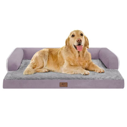 Picture of Orthopedic Large Dog Bed Washable, Orthopedic Dog Bed with Washable Removable Cover, XLarge Orthopedic Dog Beds for Large Dogs, Waterproof Pet Beds and Non-Slip Bottom, Extra Purple Large Dog Bed
