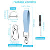 Picture of QBUC Genuine Leather Car Keychain,Universal Heavy Duty Metal Key Chain Accessories,Car Fob Key Keychain Holder with 360 Degree Rotatable Snap Swivel and Anti-Lost D-Ring for Men Women(Light Blue)