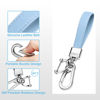 Picture of QBUC Genuine Leather Car Keychain,Universal Heavy Duty Metal Key Chain Accessories,Car Fob Key Keychain Holder with 360 Degree Rotatable Snap Swivel and Anti-Lost D-Ring for Men Women(Light Blue)