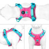 Picture of PHOEPET No Pull Dog Harness, Unique Colors Reflective Adjustable Dog Vest, with Soft Training Handle Metal Clips for Small Medium Large Dogs (Pink Base & Green Straps,S)