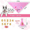 Picture of Yicostar Dog Birthday Decorations, Dog Birthday Hat with Numbers, Girl Dog Birthday Bandana Set for Large Medium Small Dogs, Dog Birthday Present, Pet Supplies (Pink)