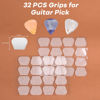 Picture of 32pcs Guitar Picks Grips, Large Silicone Soft Grips with 3 Guitar Picks, Resuable Anti slip and Self-Adhesive, Help You Holding the Guitar Picks Tightly