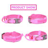 Picture of Tactical Dog Collar Military Dog Collar Adjustable Nylon Dog Collar Heavy Duty Metal Buckle with Handle for Dog Training (Pink,M)
