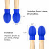 Picture of 4 Pieces Drum Mute Drum Dampener Silicone Drumstick Silent Practice Tips Percussion Accessory Mute Replacement Musical Instruments Accessory (Blue,Grid)