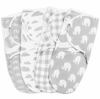 Picture of Swaddle Blanket, Adjustable Infant Baby Swaddling Wrap Set of 4, Baby Swaddling Wrap Blankets for Boys and Girls Made in Soft Cotton, by BaeBae Goods (3-6 Months, Grey Elephants)