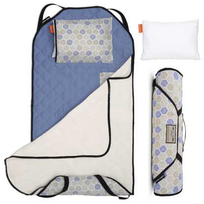 Picture of Urban Infant Tot Cot Kids Nap Mat - Toddler Preschool Daycare Bedding Cover with Blanket and Pillow - Honeycomb