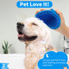 Picture of Comotech 3PCS Dog Bath Brush | Dog Shampoo Brush | Dog Scrubber for Bath | Dog/Grooming/Washing Brush Scrubber with Adjustable Ring Handle for Short & Long Haired Dogs/Cats (Blue Blue White)