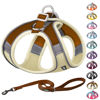 Picture of AIITLE Step in Dog Harness and Leash Set - Dog Vest Harness with Super Breathable Mesh, Reflective No-Pull Pet Harness for Outdoor Walking, Training for Small Dogs, Cats Beige XXS